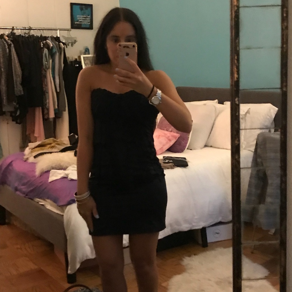 Xxs navy satin Bebe minidress